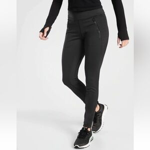 Athleta Peak Hybrid Fleece Tight Pants Black Outdoor Winter Women’s Size Medium